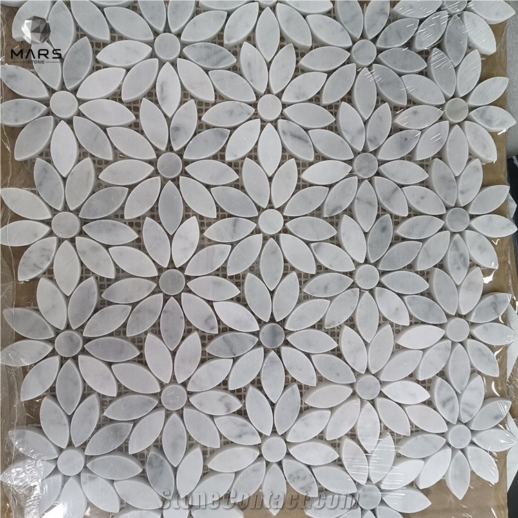 2021 Hot Selling Daisy Flower Marble Mosaic Tiles