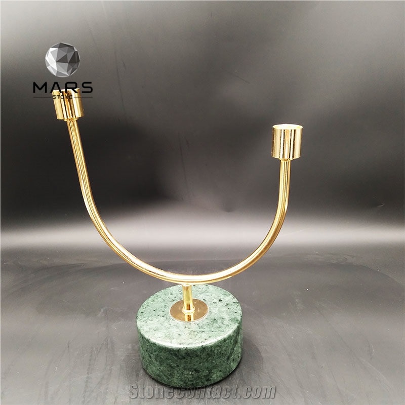 Candlestick Classic Style Colorful Marble Stone Candle Stand