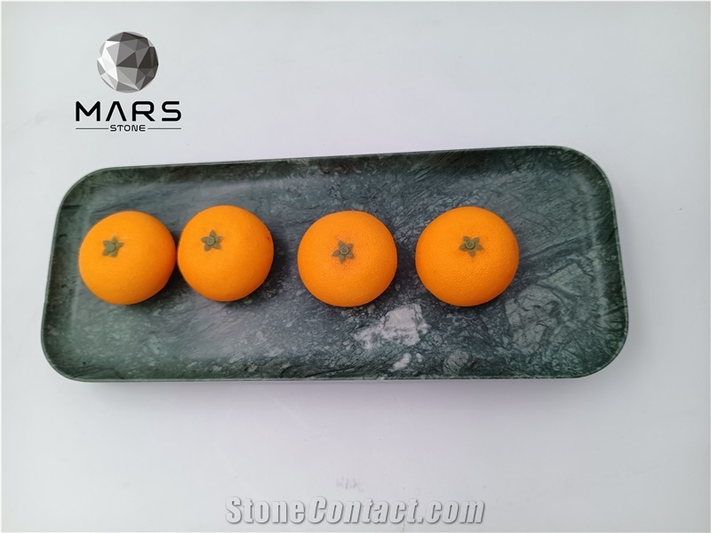 Natural Green Marble Fruit Tray Plate For Luxury Design