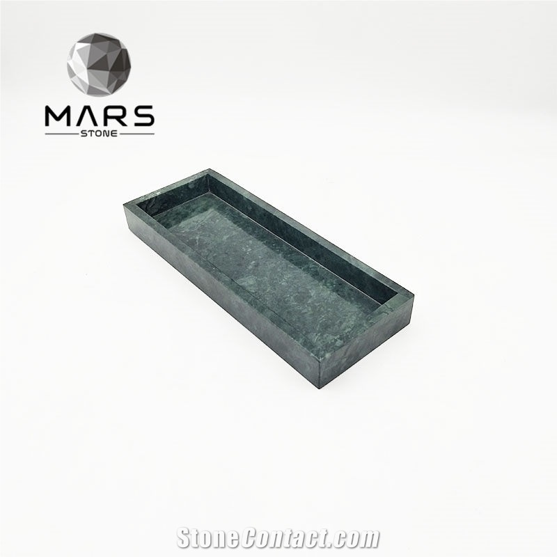 Round Green Marble Jewelry/Cake Display Serving Tray