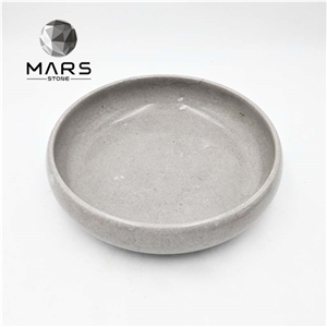 White Round Marble Stone Trays Decor,China Decorative Marble