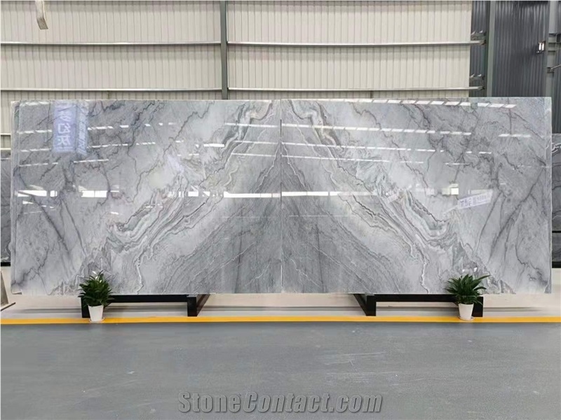 Bookmatched Bruce Grey Marble Polished Slabs