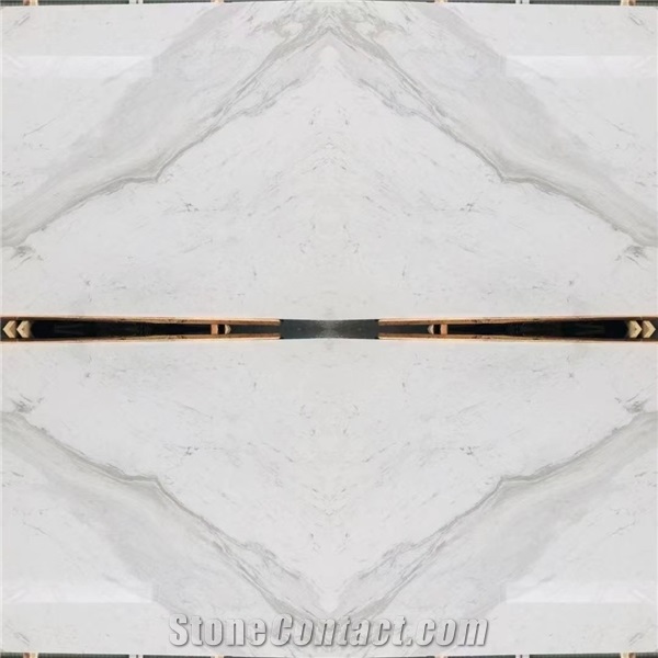 Jazz white marble book match stone