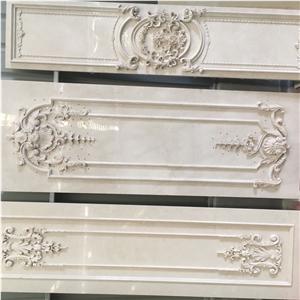 3D carving marble wall mirror frame panel CNC stone decor
