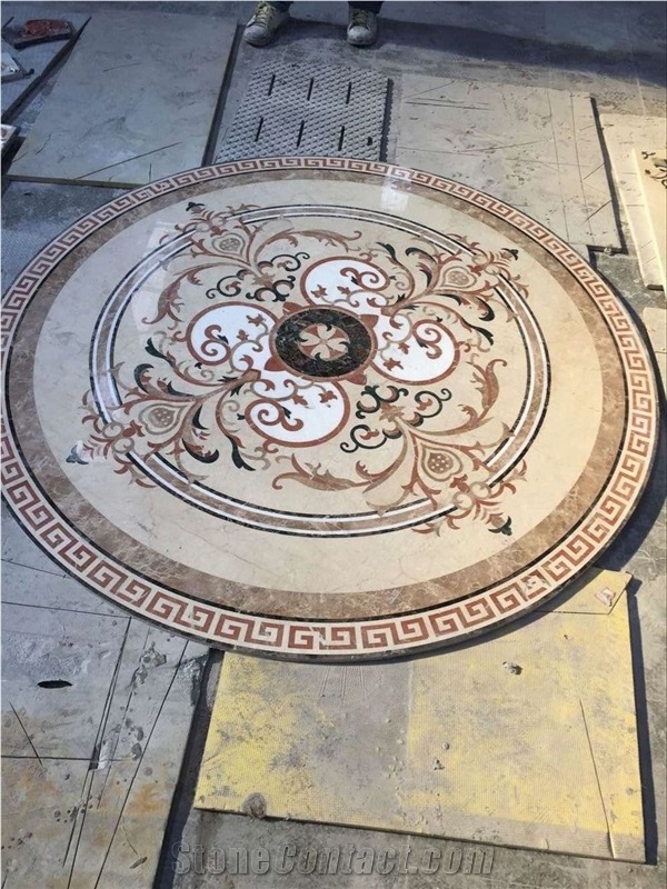 marble floor waterjet medallion rosso verona carpet rosette