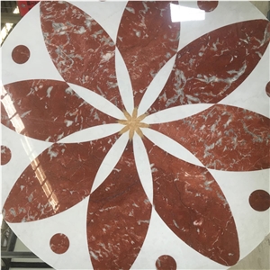 round marble rosette waterjet medallion thassos carpet floor