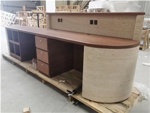 travertine reception counter travertino romano bank top