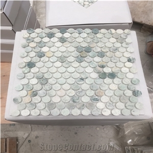 China Ming green marble mosaic tile for bathroom wall tile