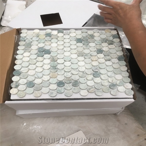 China Ming green marble mosaic tile for bathroom wall tile