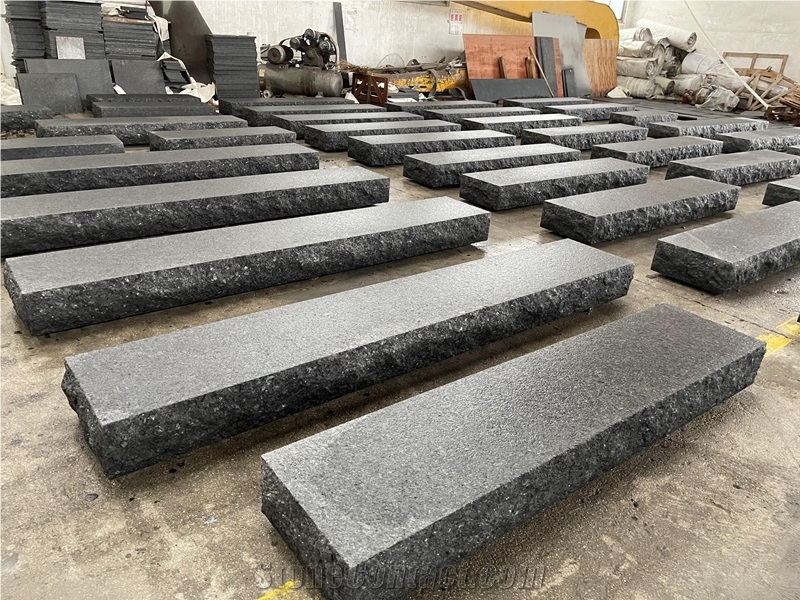 Black Angola Granite Stone Steps Stair Treads