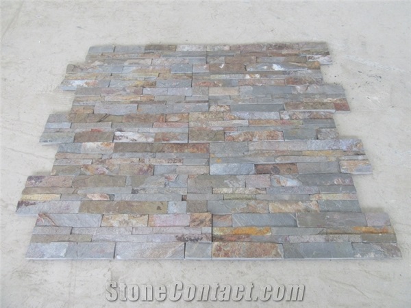 Split Face Rust Slate Cultured Stone Veneer Panel