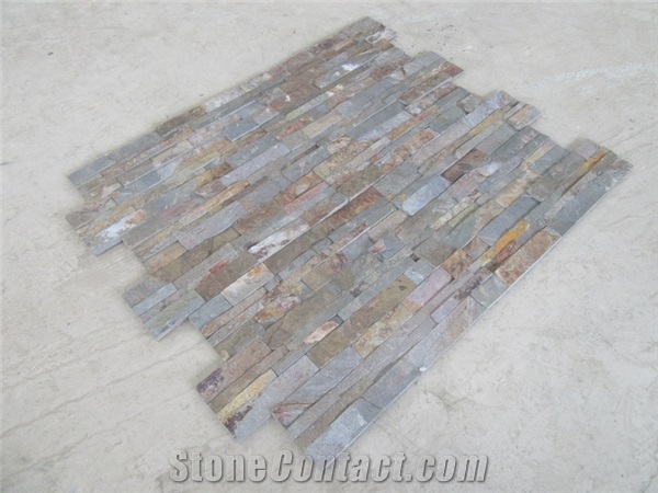 Split Face Rust Slate Cultured Stone Veneer Panel