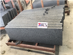 Thermal Top and Side Black Granite Stone Deck Stair