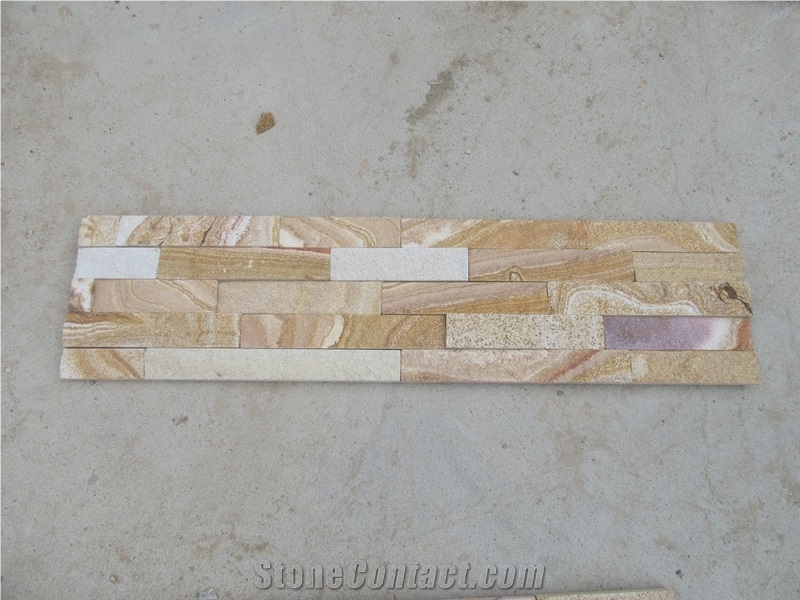 Yellow Sandstone Cultured Stone Wall Cladding Panel