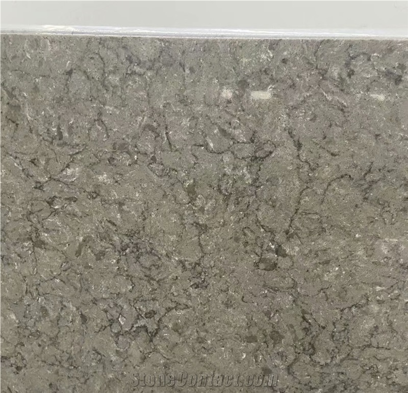 Artificial Engineered Calacatta Grey marble Quartz Slab Tile