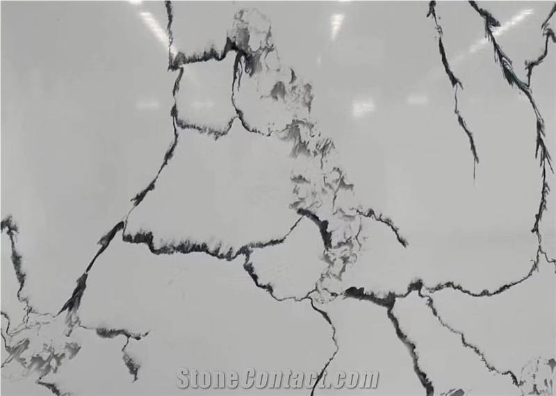Artificial Engineered Stone Calacatta Quartz Stone Slab Tile