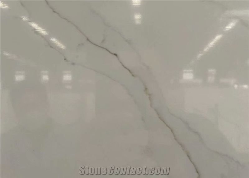 Bianco Carrara Solid Surface White Marble Quartz Slabs Tiles