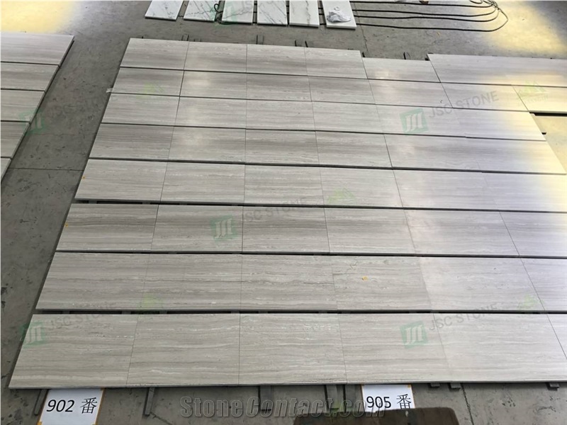 China Wooden White Marble Tiles For Wall Cladding Decoration