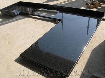 Good Quality Exterior Black Galaxy Granite Countertop