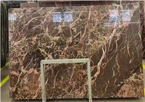Royal Gold Flower Marble slab for bathroom floor/wall tiles