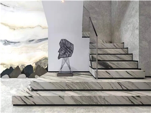 China Orient Calacatta White Marble Polished Stair Treads