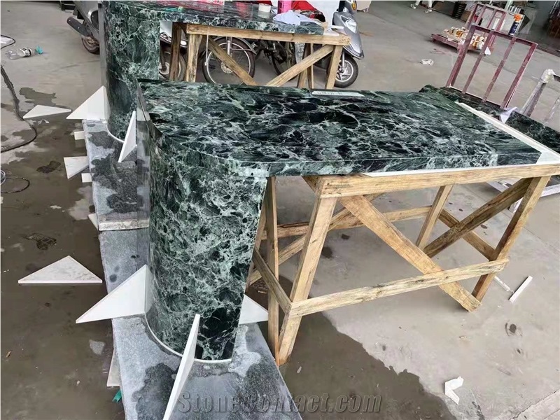 Italy Prada Green Marble Polished Custom Countertops