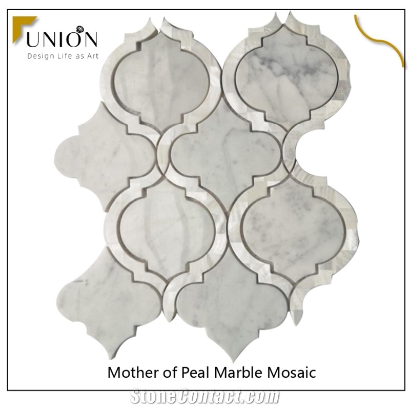 Lantern Mother of Pearl Mix Marble Mosaic Tiles for HomeDeco