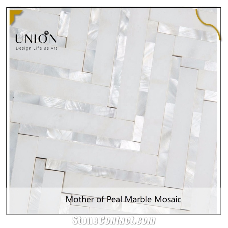 Marble Mother Of Pearl Mosaic Design Carrara Marble Tiles