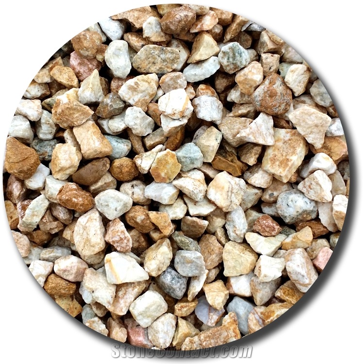 beige color crushed stone for garden
