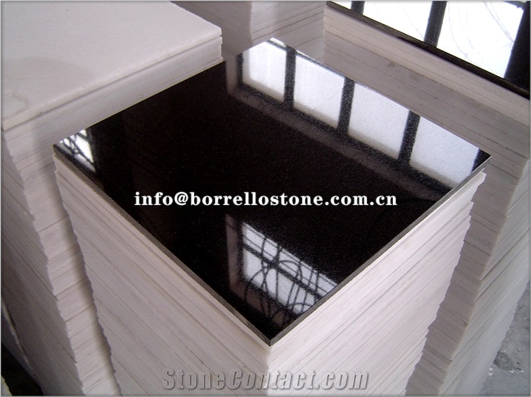 China Absolute Black Granite Floor Tiles