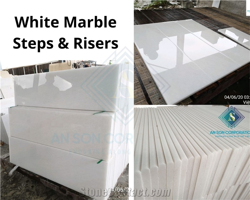 Big Promotion For White Marble Steps & Risers Size