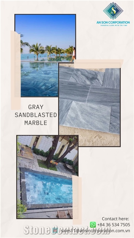 Hot Gray Sandblasted Marble Ascdl009