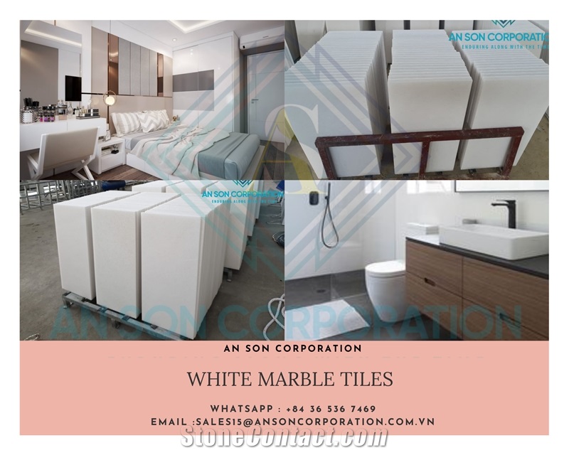 Vietnam white marble Marble Polished Floor Covering Tiles