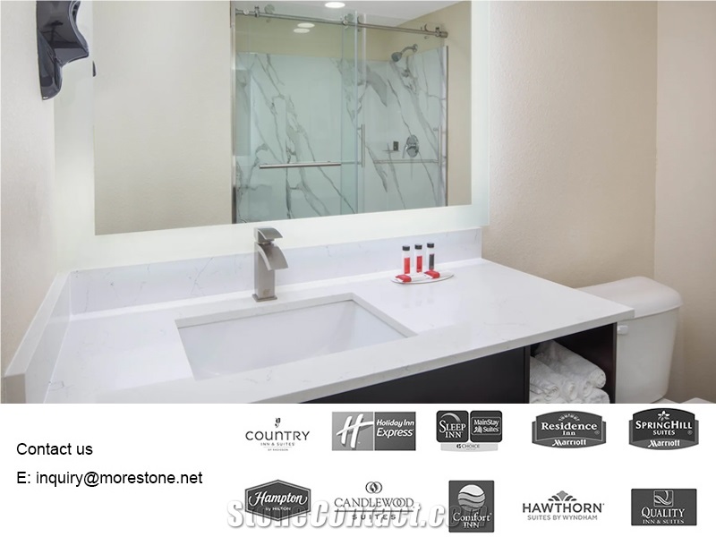 Baymont Inn Quartz Bathroom Vanity Top And Backsplash