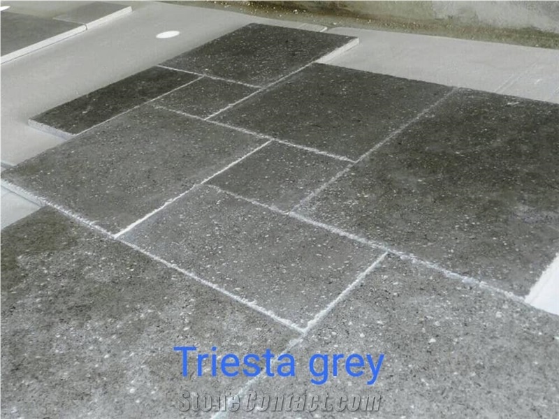 Grey marble tumbled tiles