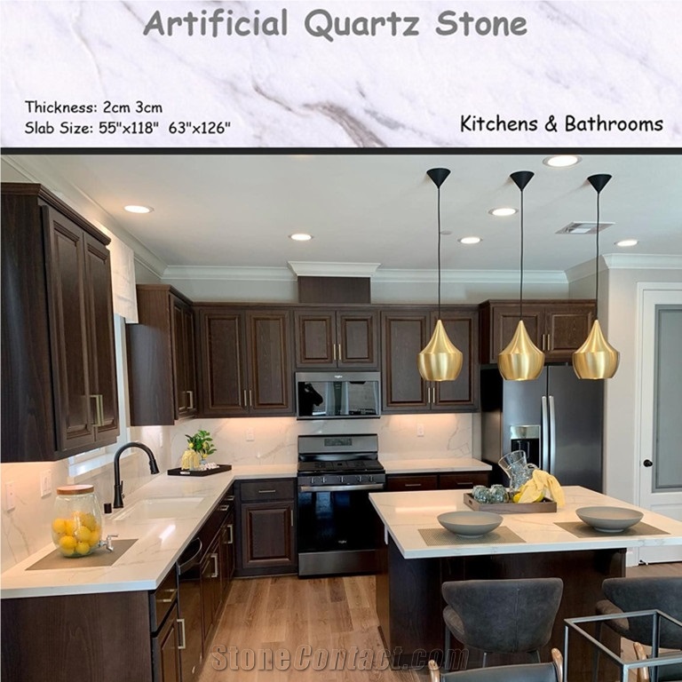Artificial Quartz Surface Kitchens Countertop