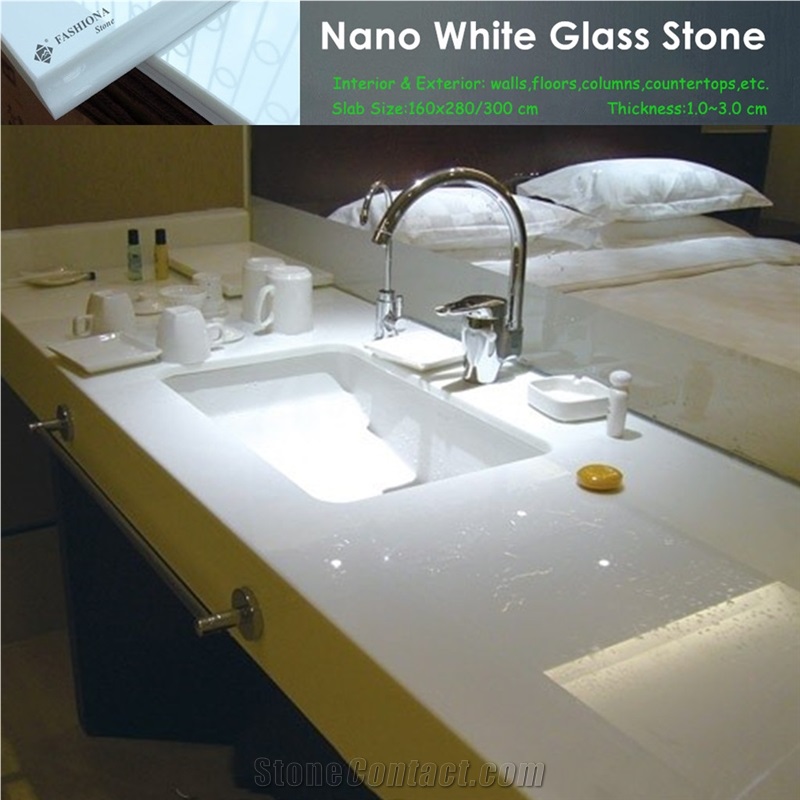 Nano White Crystallized Glass Stone