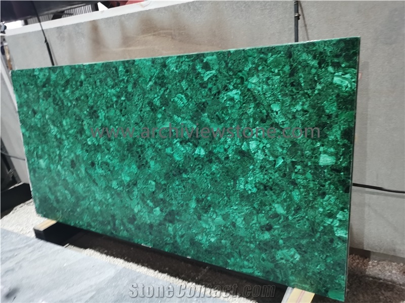 Peacock Green Semiprecious Stone Backlit Slabs