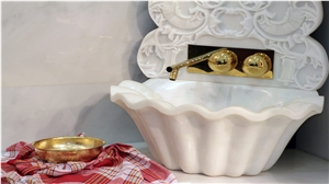 Arcobaleno-White Marble Wash Basin