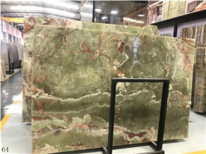 Ancient Green Onyx Wooden Jade Vein Multicolor Pakistan slab