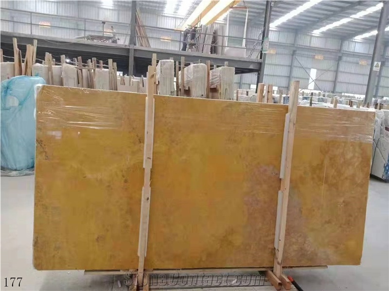 China Cassia Golden  Marble Henan Gold Slab For Vanity Use
