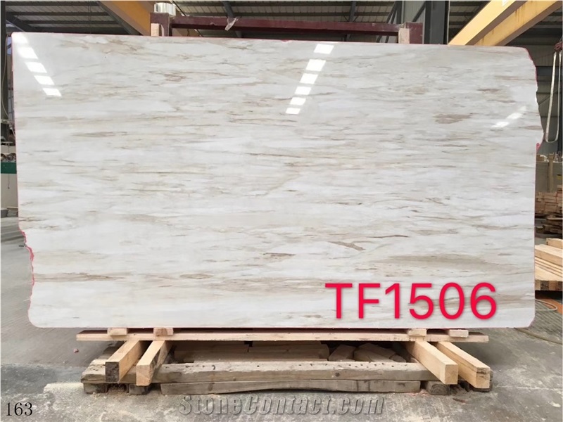 China Eurasian White Marble Wood Grain Slab For Vanity Use