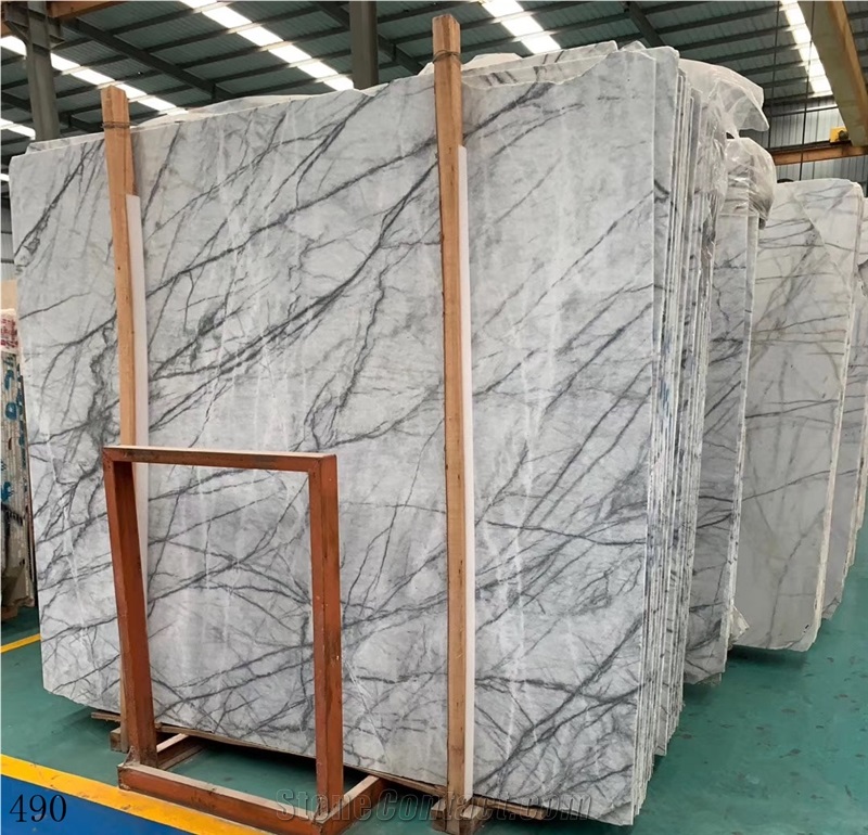 China Winter Slab River Snow Cold Marble For Countertop Use