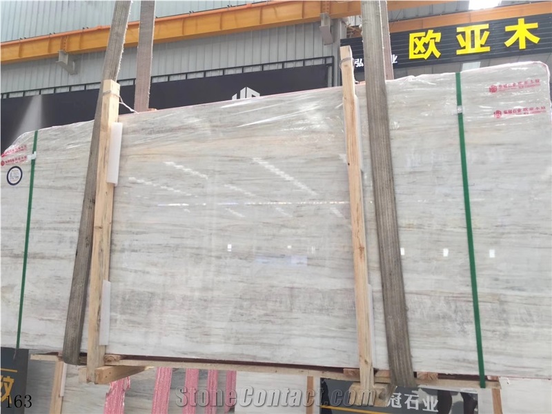 China Wooden Marble Eurasian White Grain Slab Wood Wall Tile