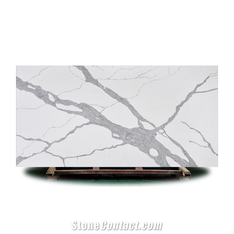  Artificial Polished Cladding Quartz Marble Look Wall Panel