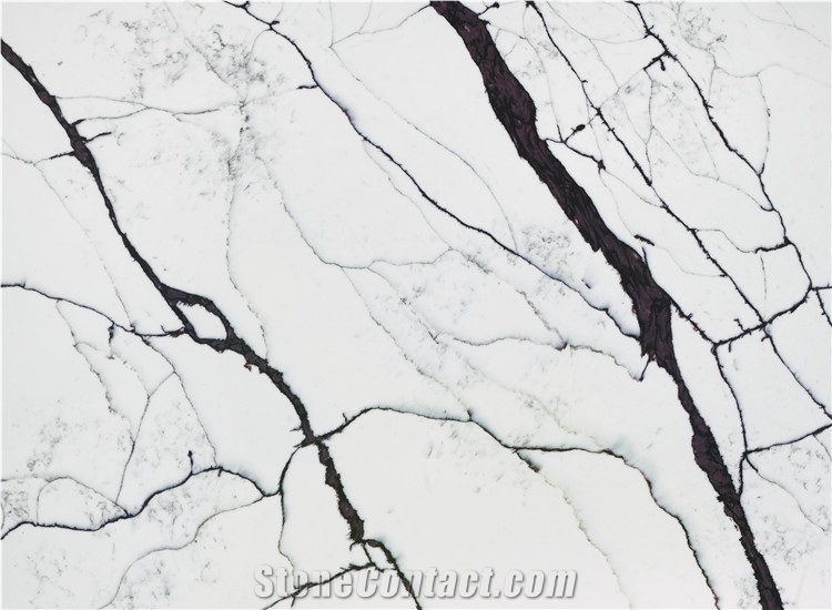 Artificial Quartz With Black Vein for Table Tops