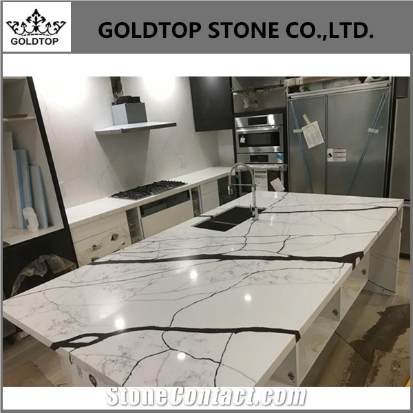 Artificial Stone Countertop , Quartz Stone Kitchen Tops