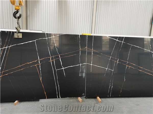 Black Quartz Polished Artificial Stone Commercial Counters