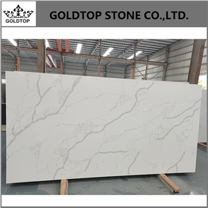 Excelent Calacatta Quartz stone Crystal Slab for Countertop