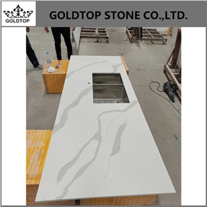 Ocean Wave Quartz Marble Look Worktop Counter Top